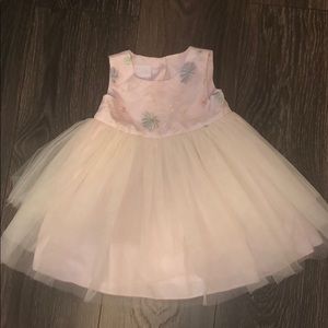 Ping and beige flower dress